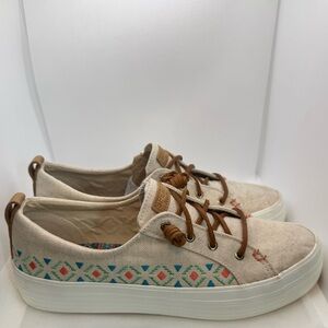 Sperry Wave Hi LTT Playa Sneakers, Natural/Tan, Size 11, Excellent Condition!